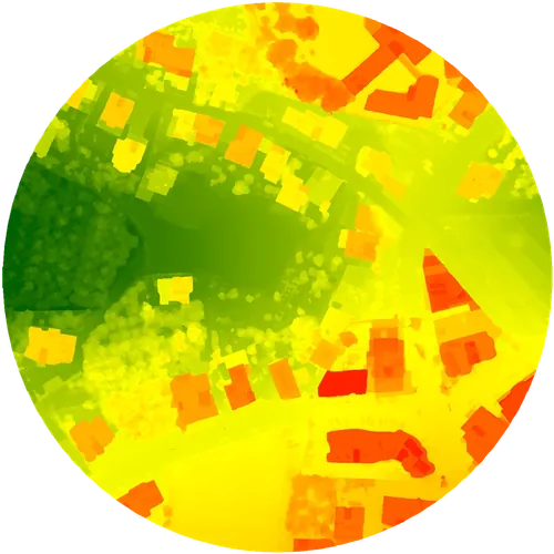 Digital surface model, elevation heat map of the surveyed site